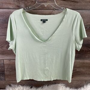 Wild Fable Womens Rayon Spandex Ribbed Crop Top Plus Size XXL Mint Green NWOT